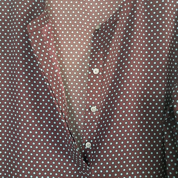 Ann Taylor Loft Women's Burgundy Rust Blue Eye Split Side Deep V Dress - Picture 3 of 8